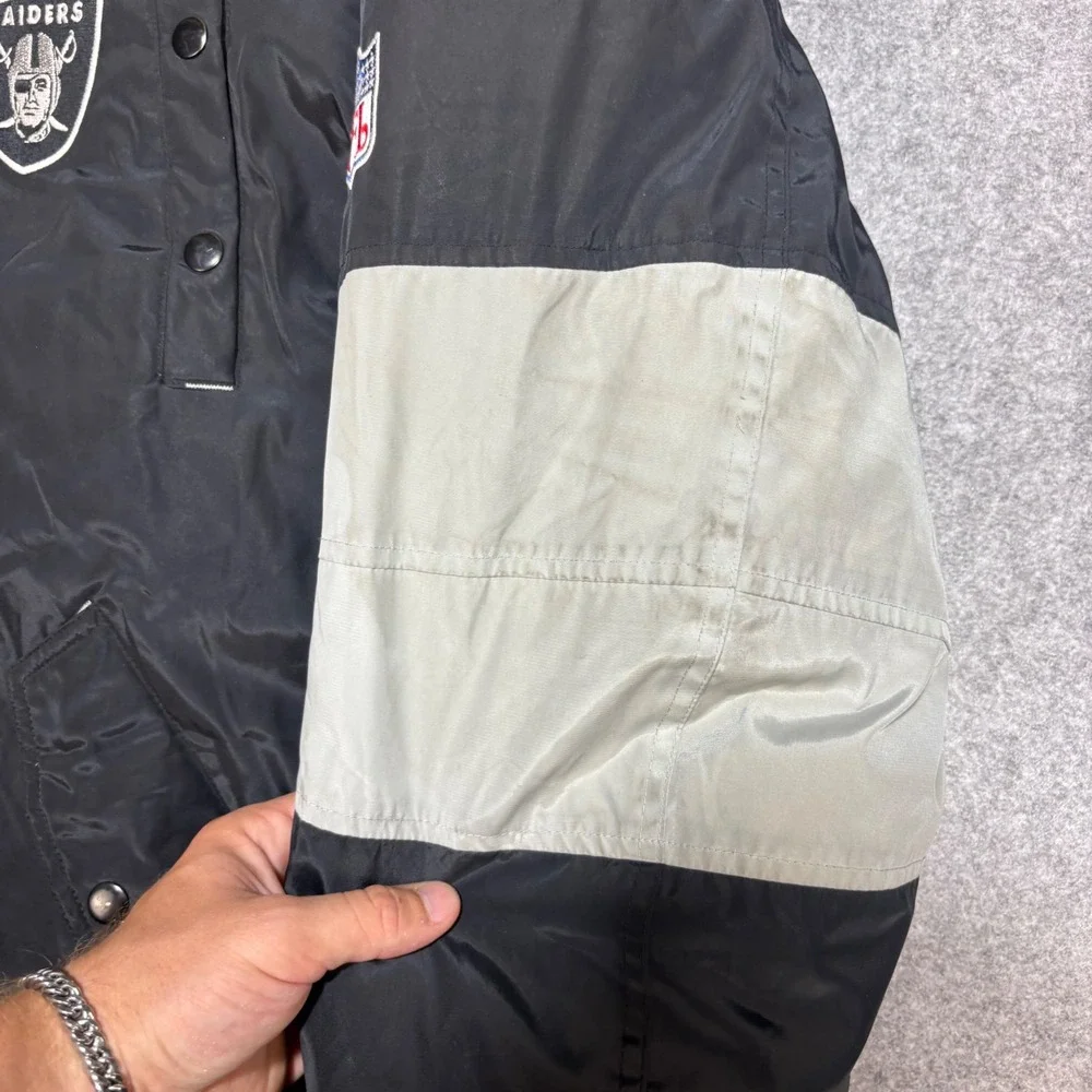 Reebok NFL Oakland Raiders Parka Jacket Mens 2XL Black Heavy Sideline Coat